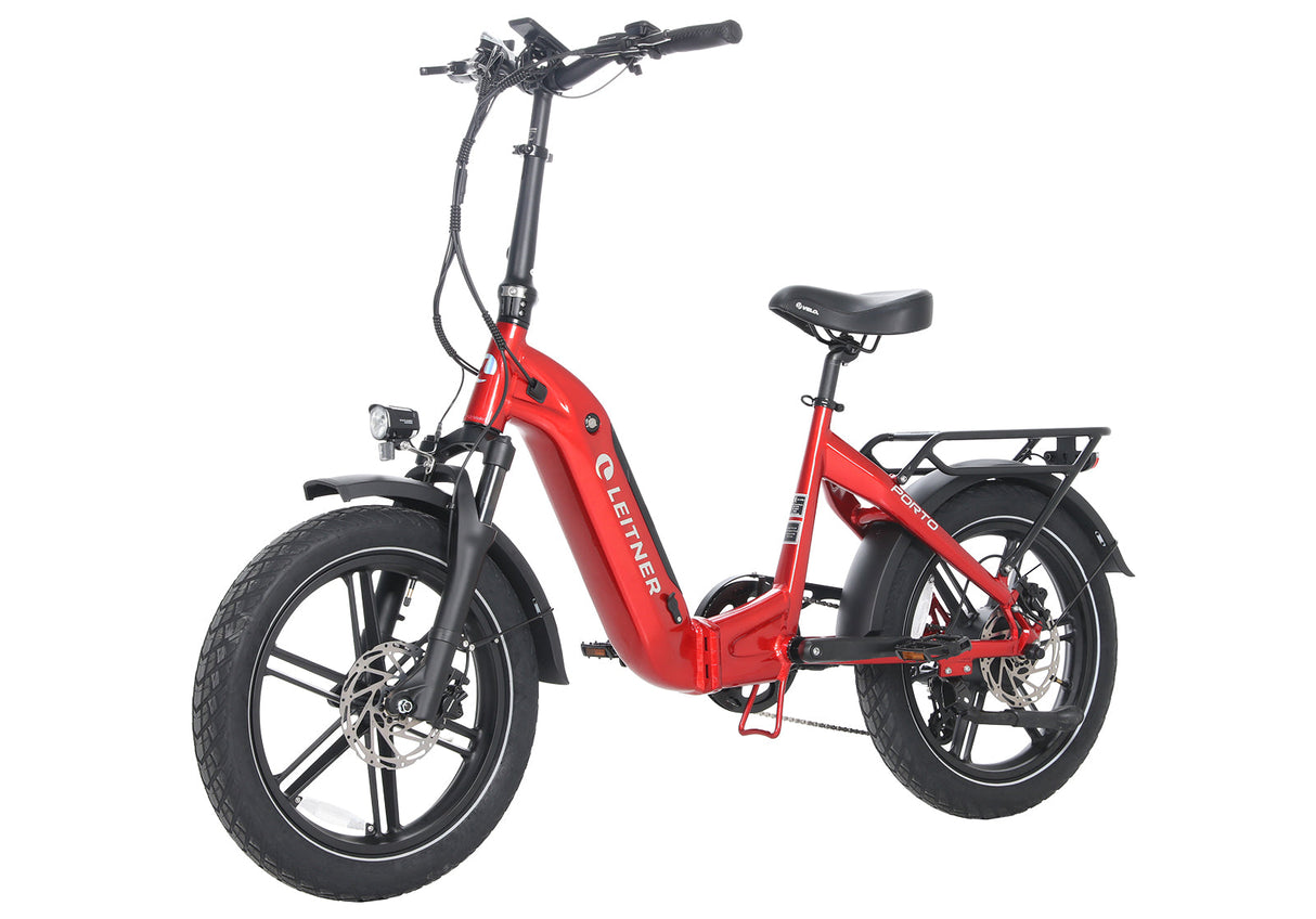 20" Fat Tyre Folding Electric Bike | Leitner Porto Red