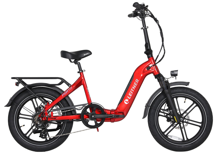 20" Fat Tyre Folding Electric Bike | Leitner Porto Red